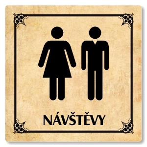 WC návštěvy, 80x80mm, pergamen, Nebraska